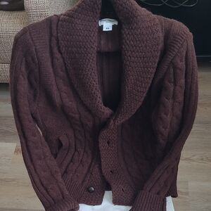 Cozy Brown Cable Knit Cardigan